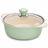 Кастрюля с крышкой 22 см (2,2 л.)  HERB (ХЕРБ) IH для индукционных плит керамическое покрытие  от компании "Кореал - Настоящая Корея"