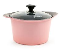 Кастрюля 6 л. Ecoramic 26 см (розовая) с титановым антипригарным покрытием с крышкой от компании "Кореал - Настоящая Корея"