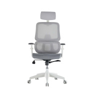 Стул ортопедический бело-серый D400 A D4HW66A от компании "Кореал - Настоящая Корея"