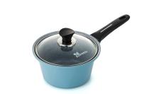 Кастрюля 2 л. Ecoramic 18 см (голубая) с каменным антипригарным покрытием с крышкой от компании "Кореал - Настоящая Корея"