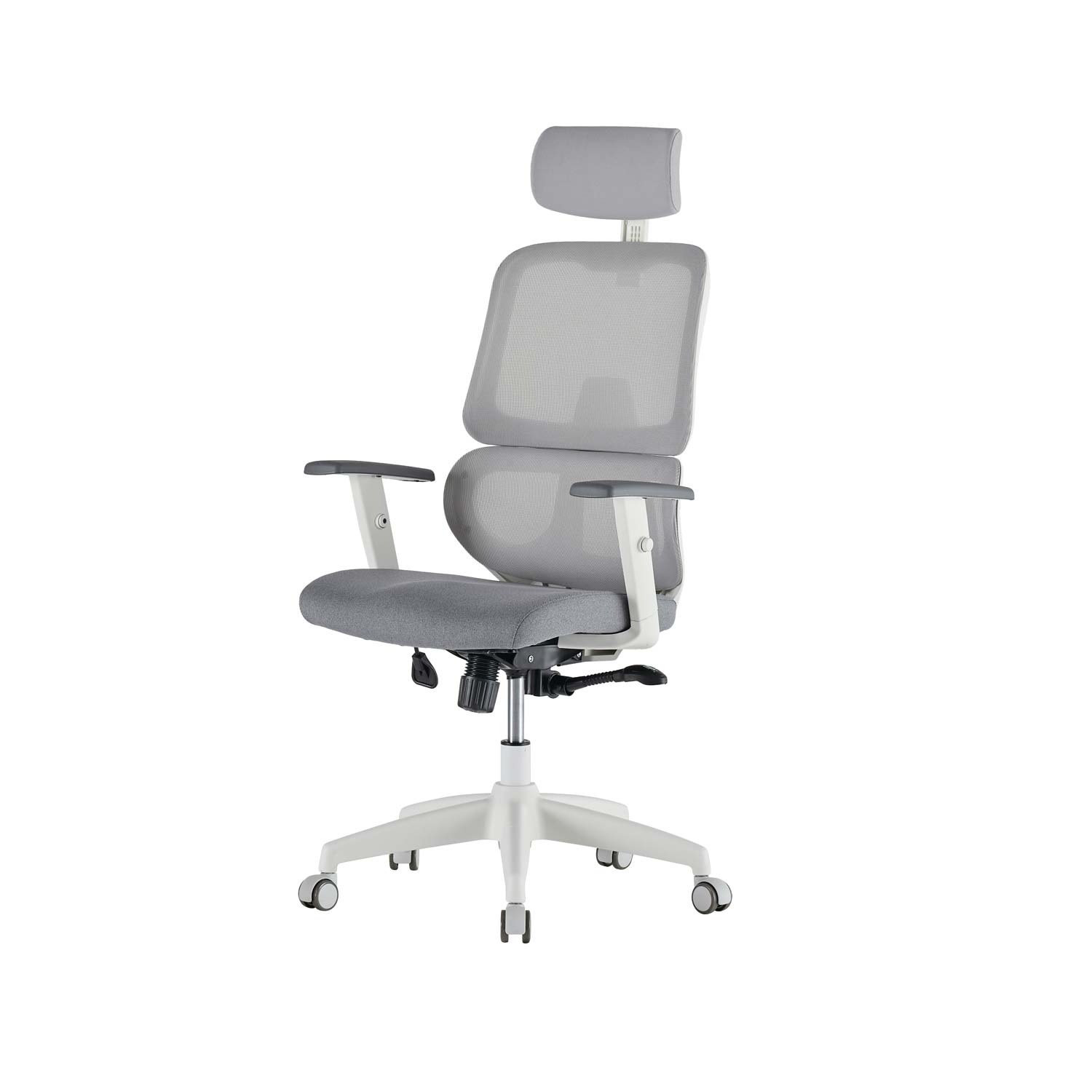 Стул ортопедический бело-серый D400 A D4HW66A от компании "Кореал - Настоящая Корея"