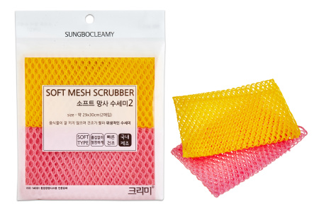 Губка для мытья посуды SUNGBOCLEAMY Scrubber №035 (2 шт.) от компании "Кореал - Настоящая Корея"