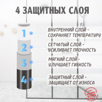 Пвх шланг для душа 2 метра Sky blue от компании "Кореал - Настоящая Корея" являющейся официальным дистрибьютором в России  Пвх шланг для душа 2 метра Sky blue от компании "Кореал - Настоящая Корея"